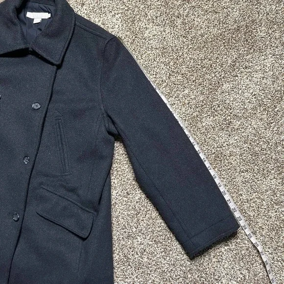 J.Crew Womens Gray Double-Breasted Wool Blend Peacoat Jacket Lined Petite Medium - Picture 4 of 9